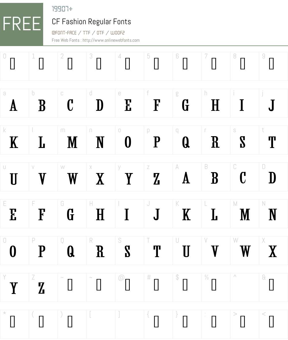CF Fashion Font Screenshots