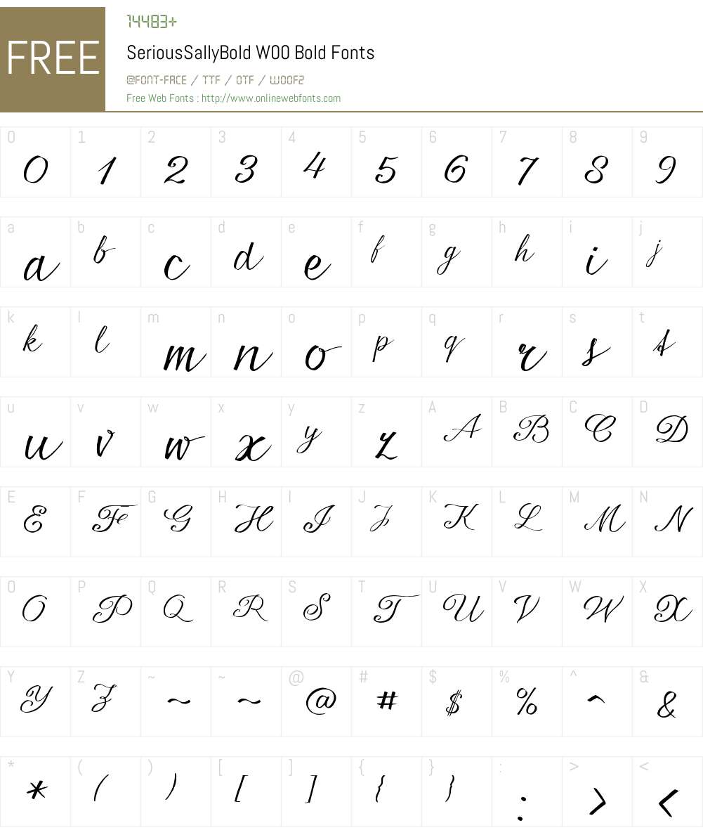 SeriousSallyBold Font Screenshots
