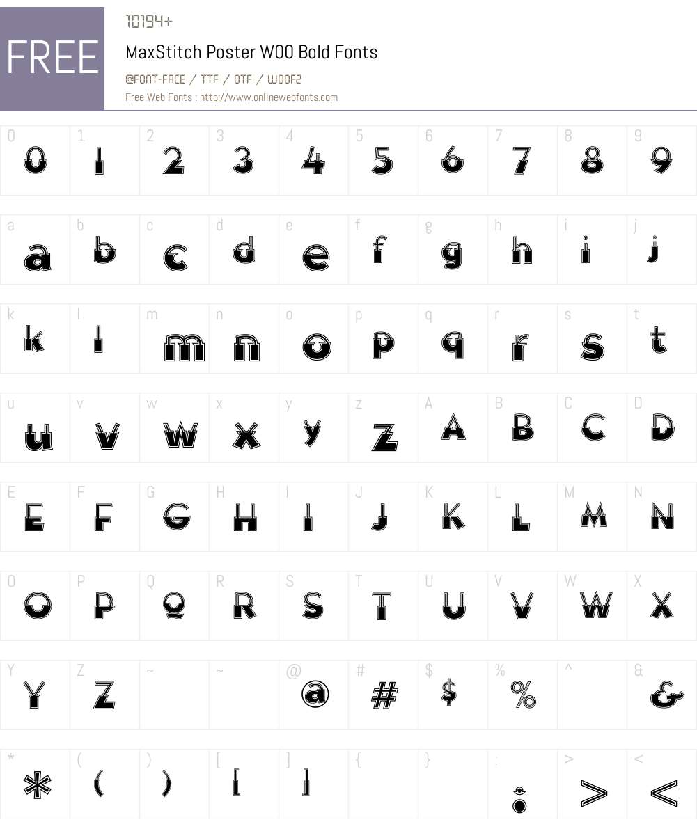 MaxStitchPosterW00-Bold Font Screenshots