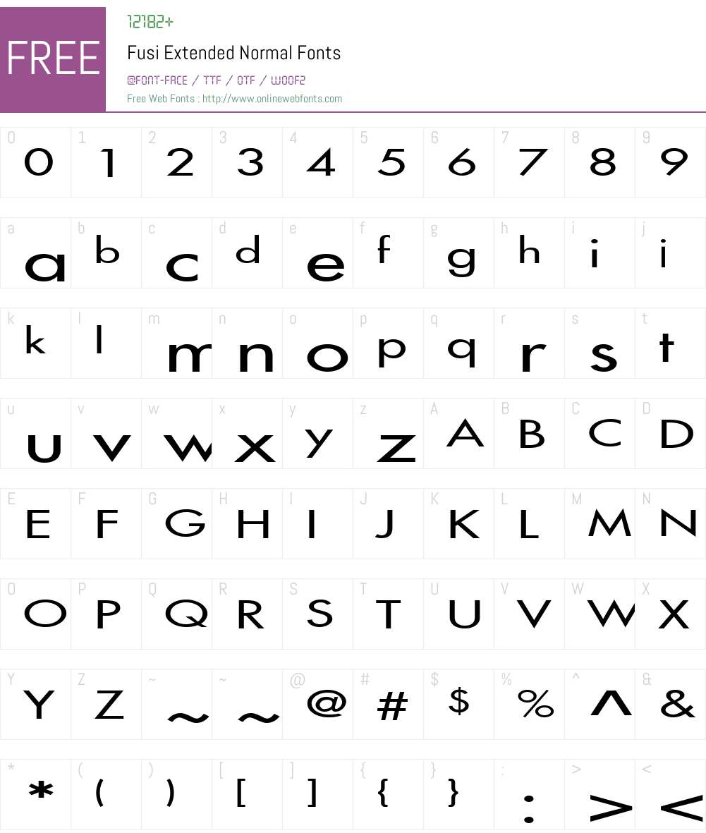Fusi Extended Font Screenshots