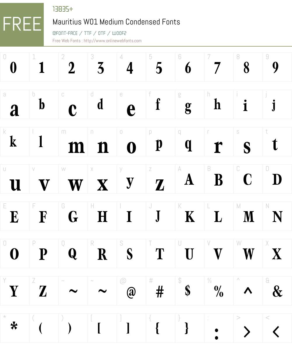 Mauritius Font Screenshots