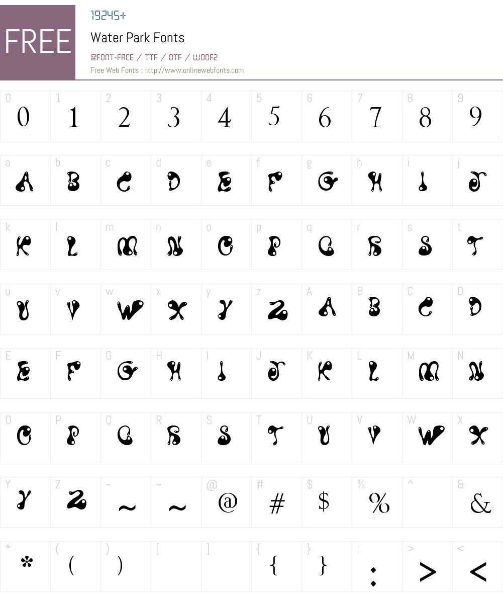 Water Park Font Screenshots
