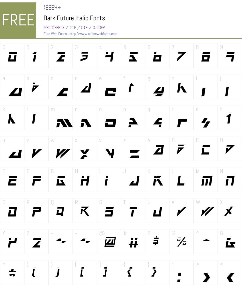Dark Future Font Screenshots