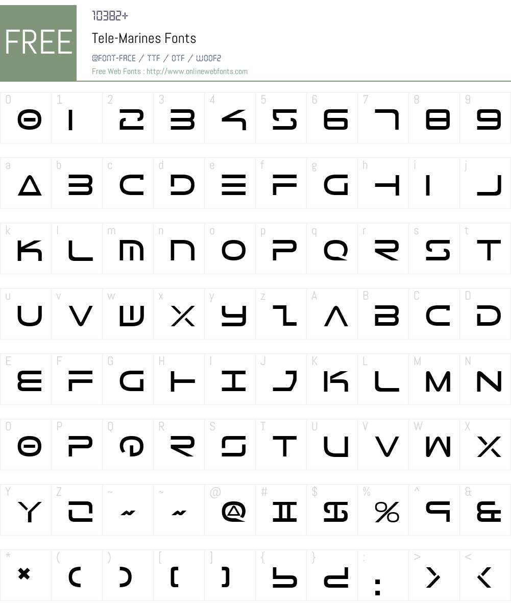 Tele-Marines Font Screenshots