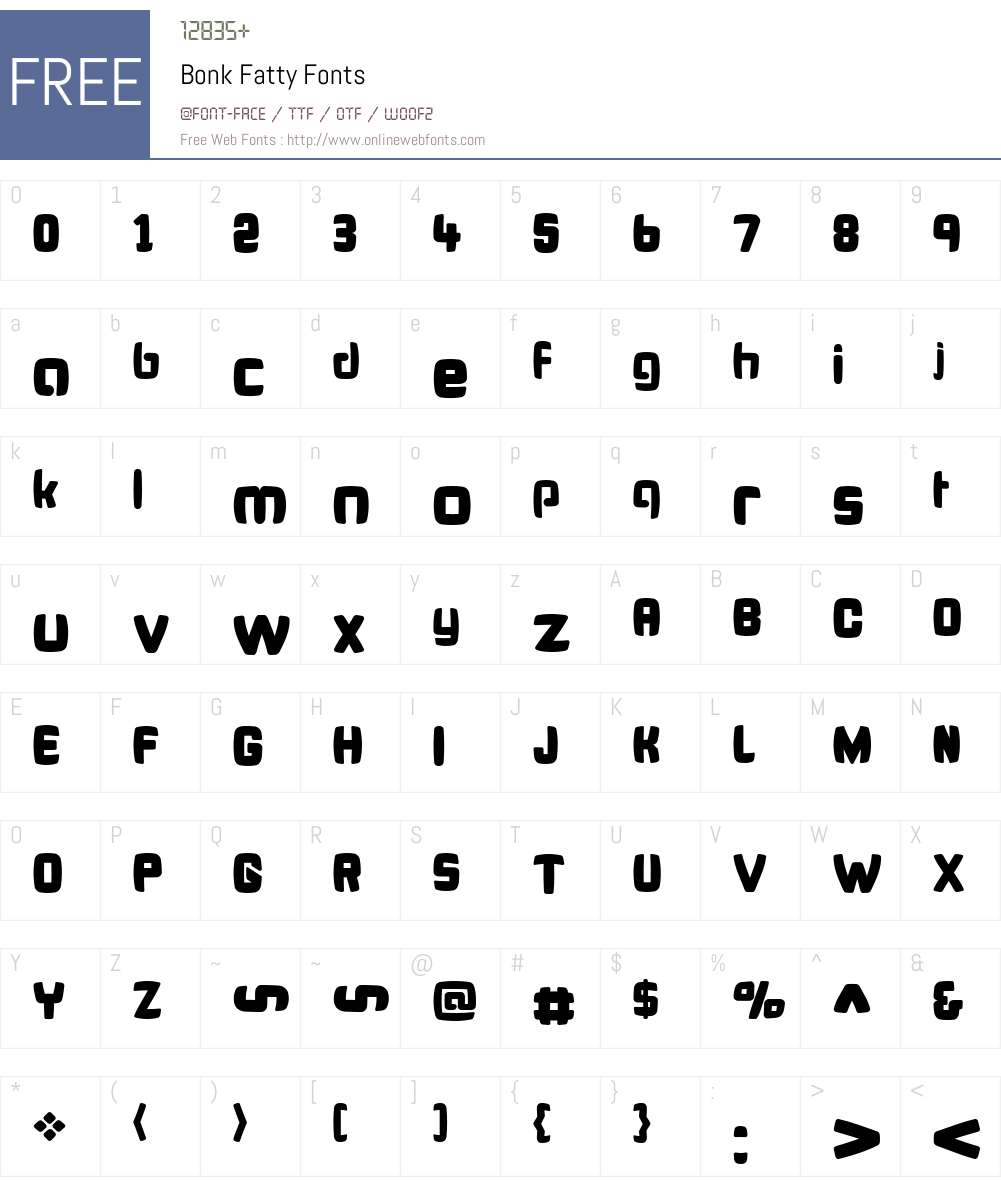 Bonk Fatty Font Screenshots