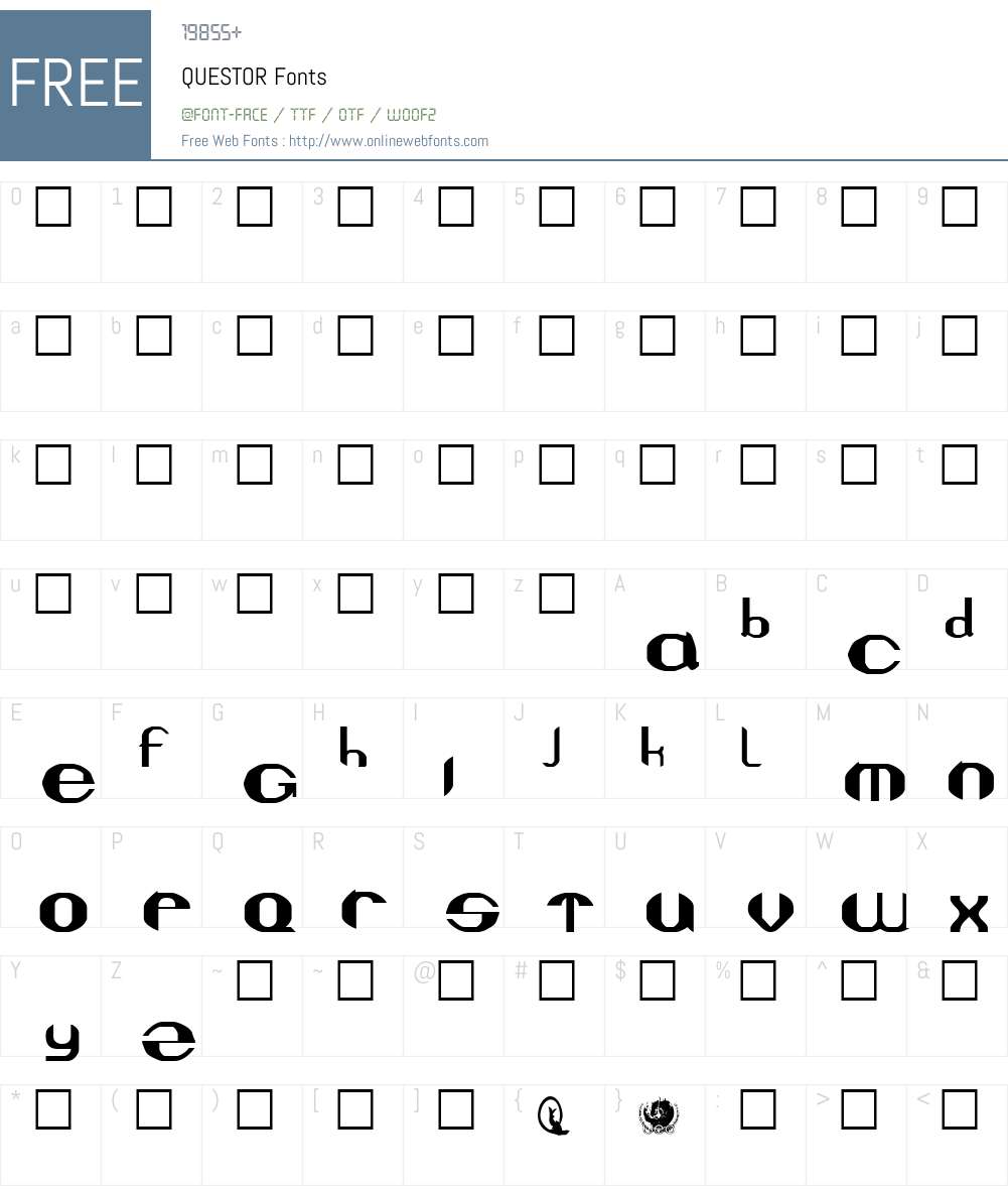 QUESTOR Font Screenshots