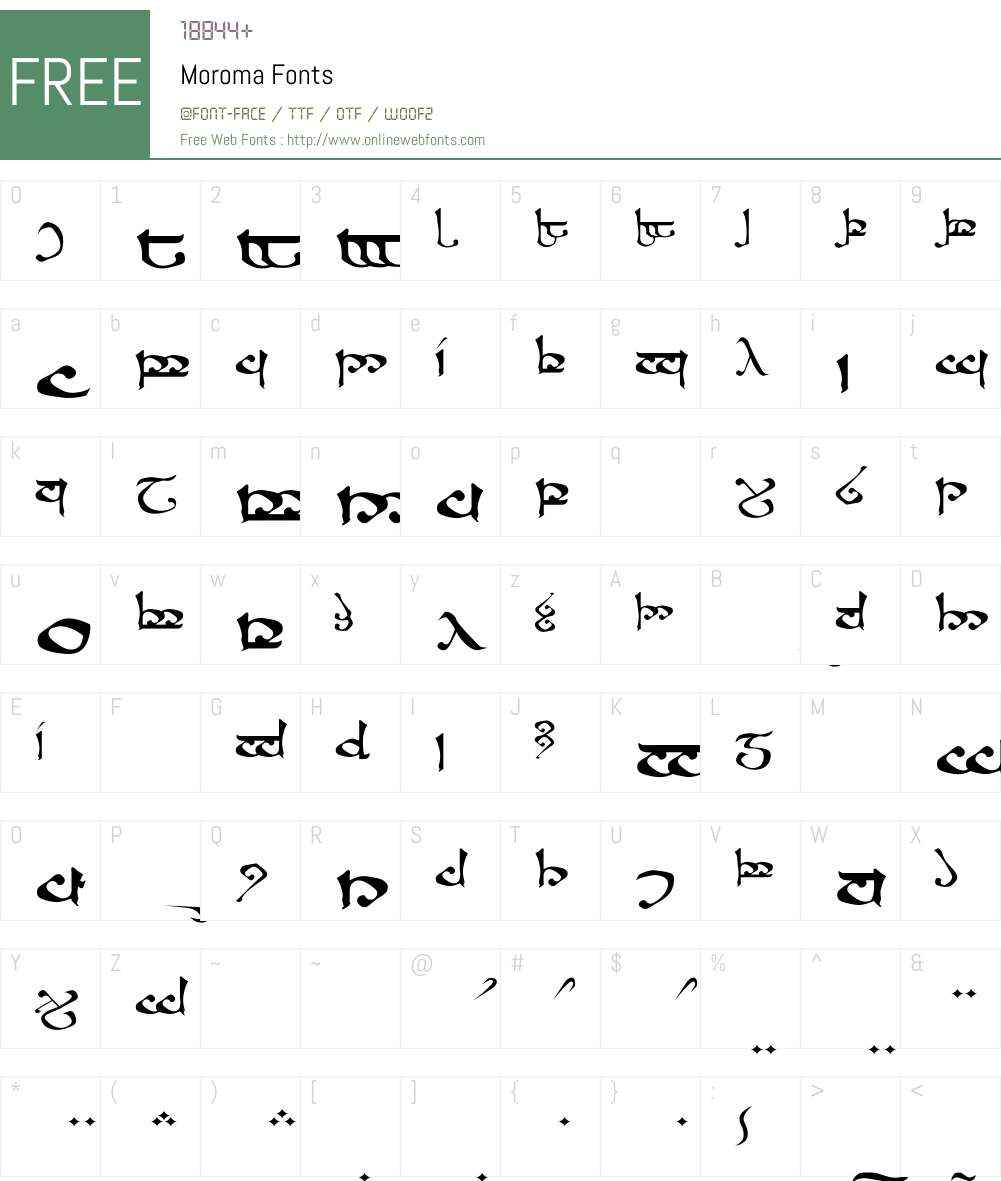 Moroma Font Screenshots
