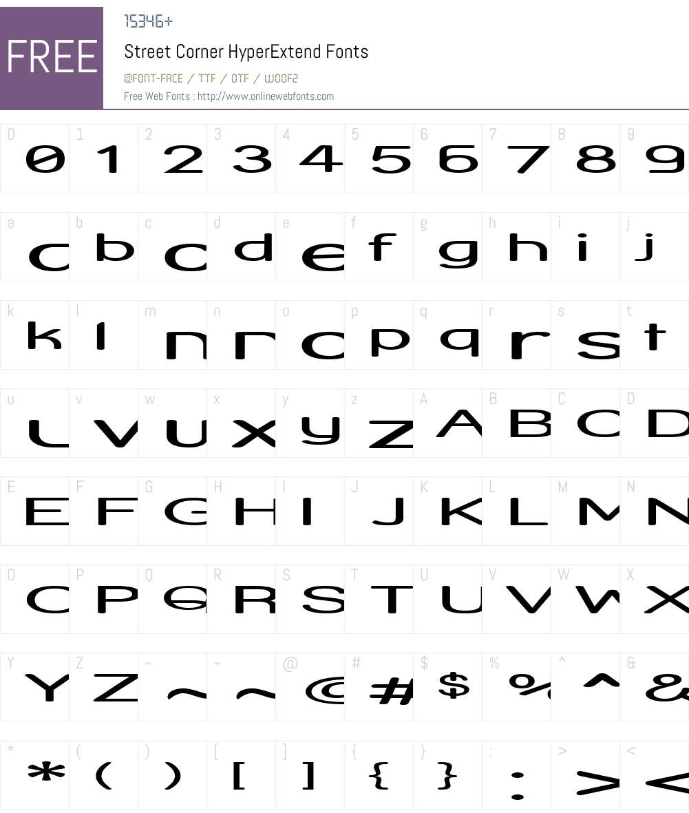 Street Corner HyperExtend Font Screenshots
