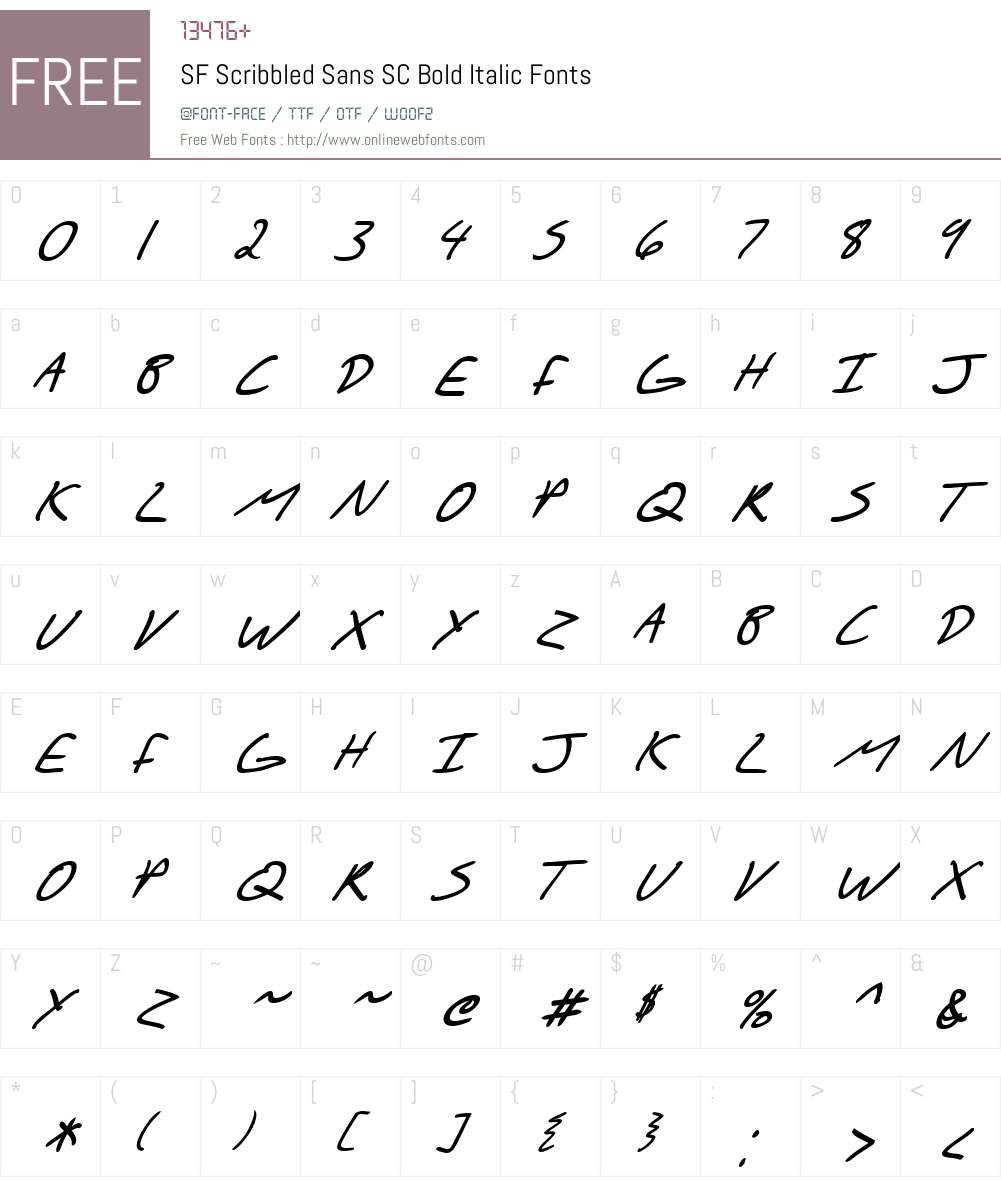 SF Scribbled Sans SC Font Screenshots