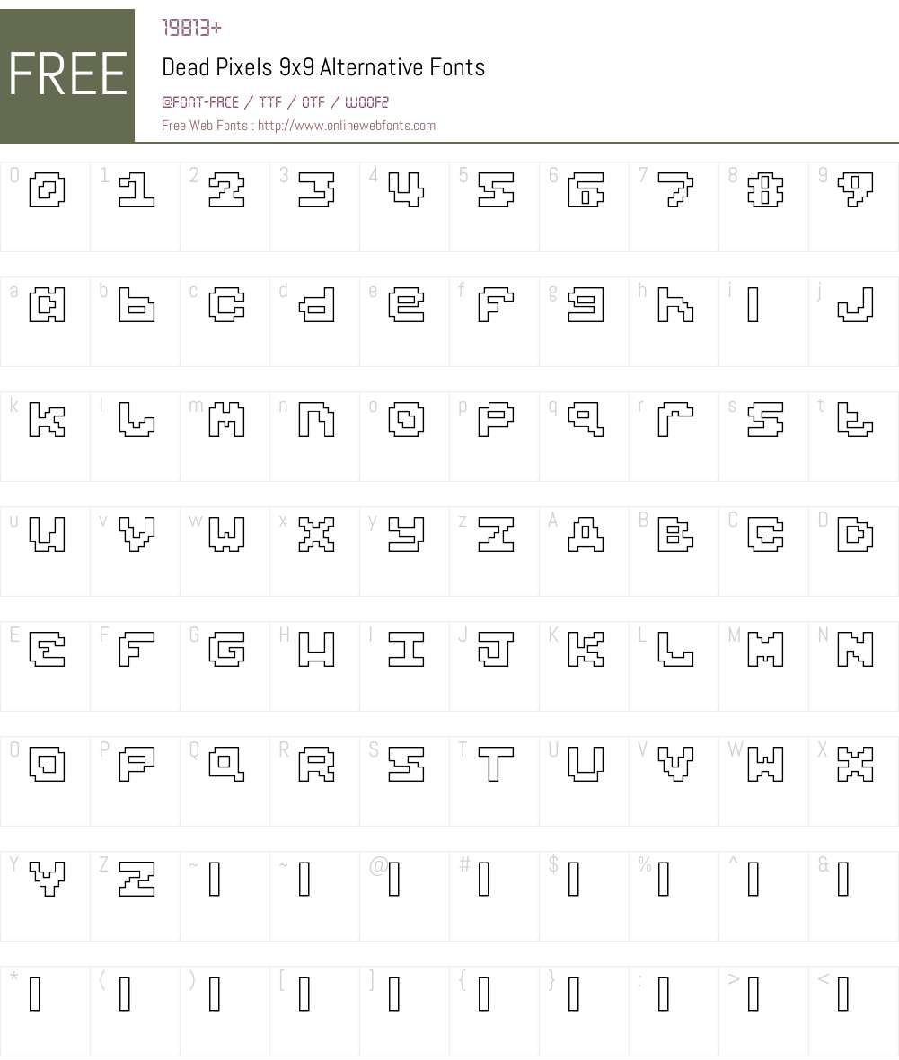 Dead Pixels 9x9 Alternative Font Screenshots