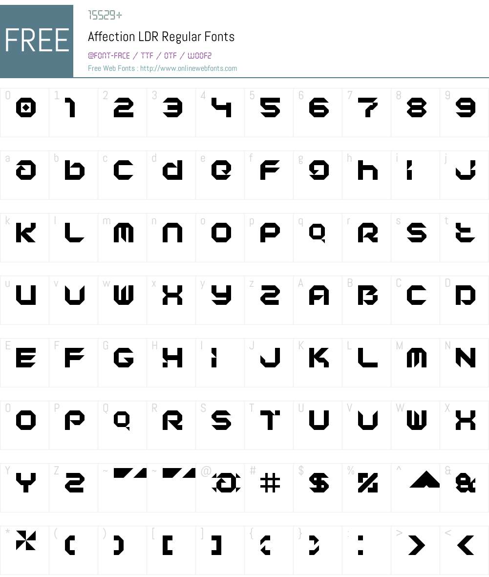 Affection LDR Font Screenshots