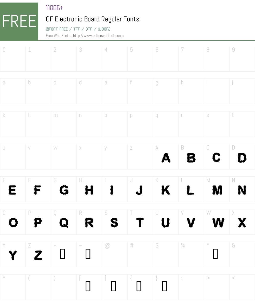 CF Electronic Board Font Screenshots