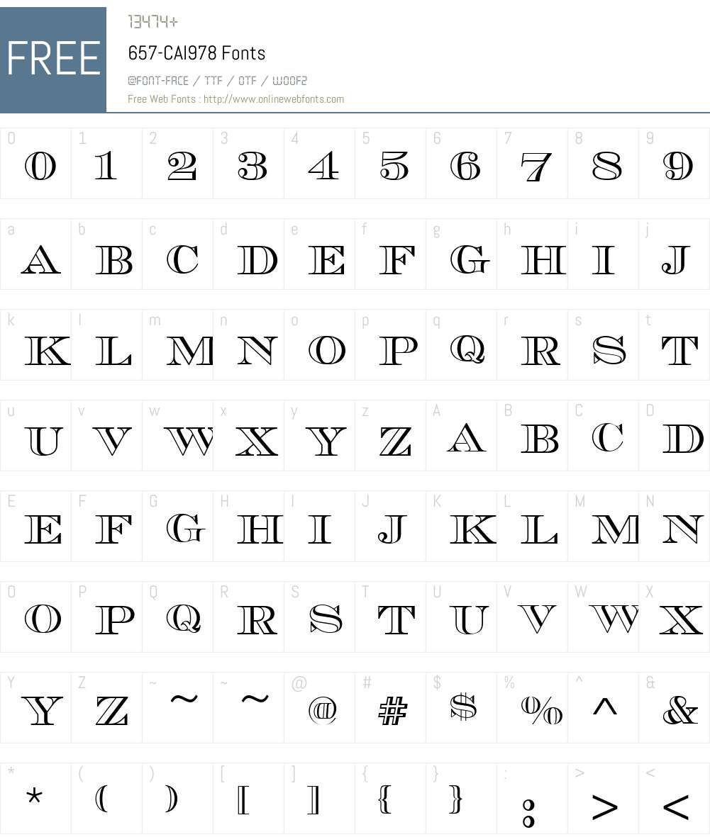 657-CAI978 Font Screenshots