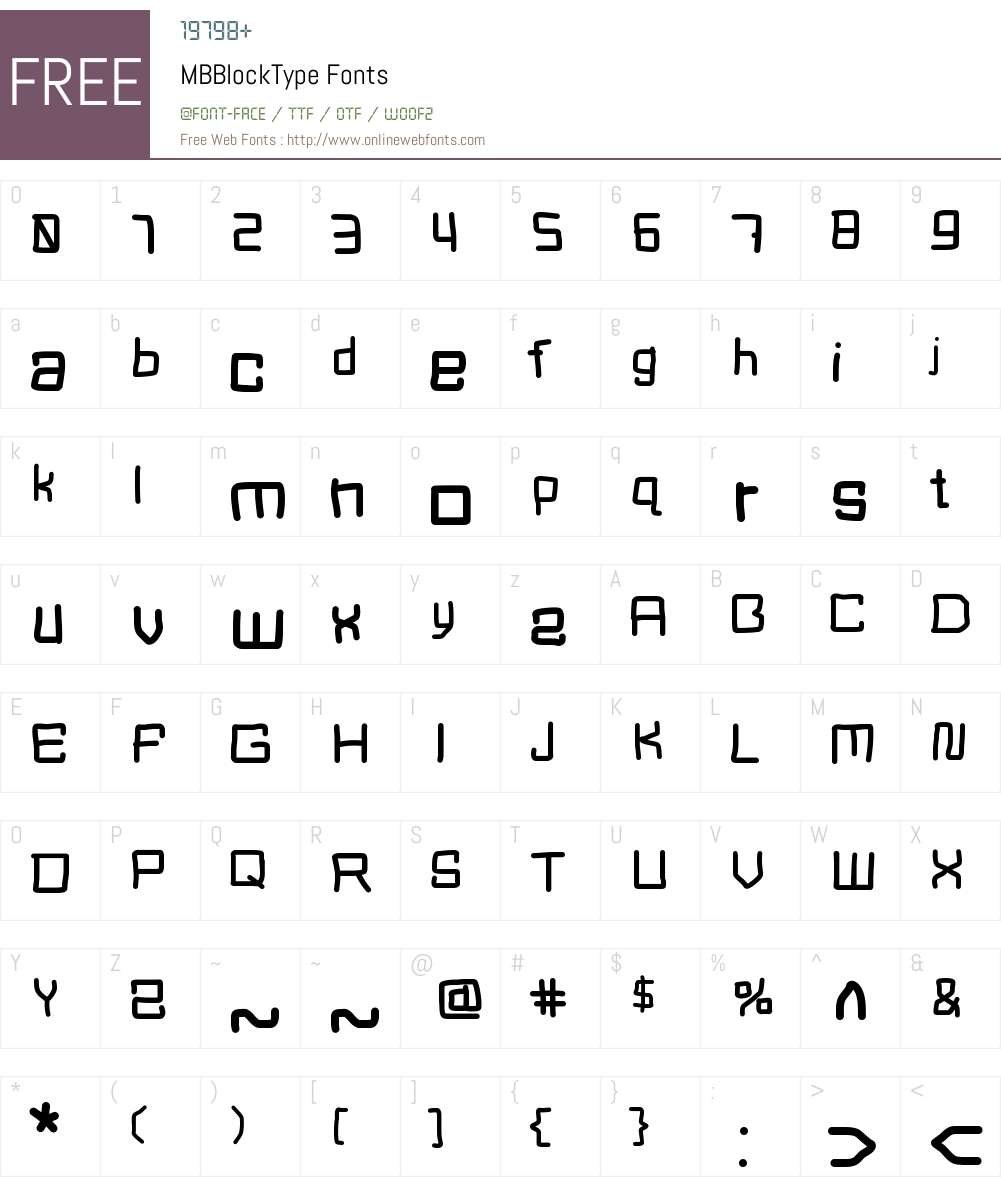 MBBlockType Font Screenshots
