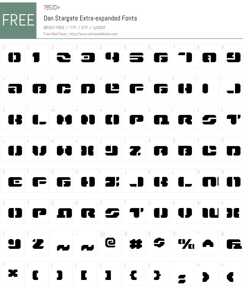 Dan Stargate Extra-expanded Font Screenshots