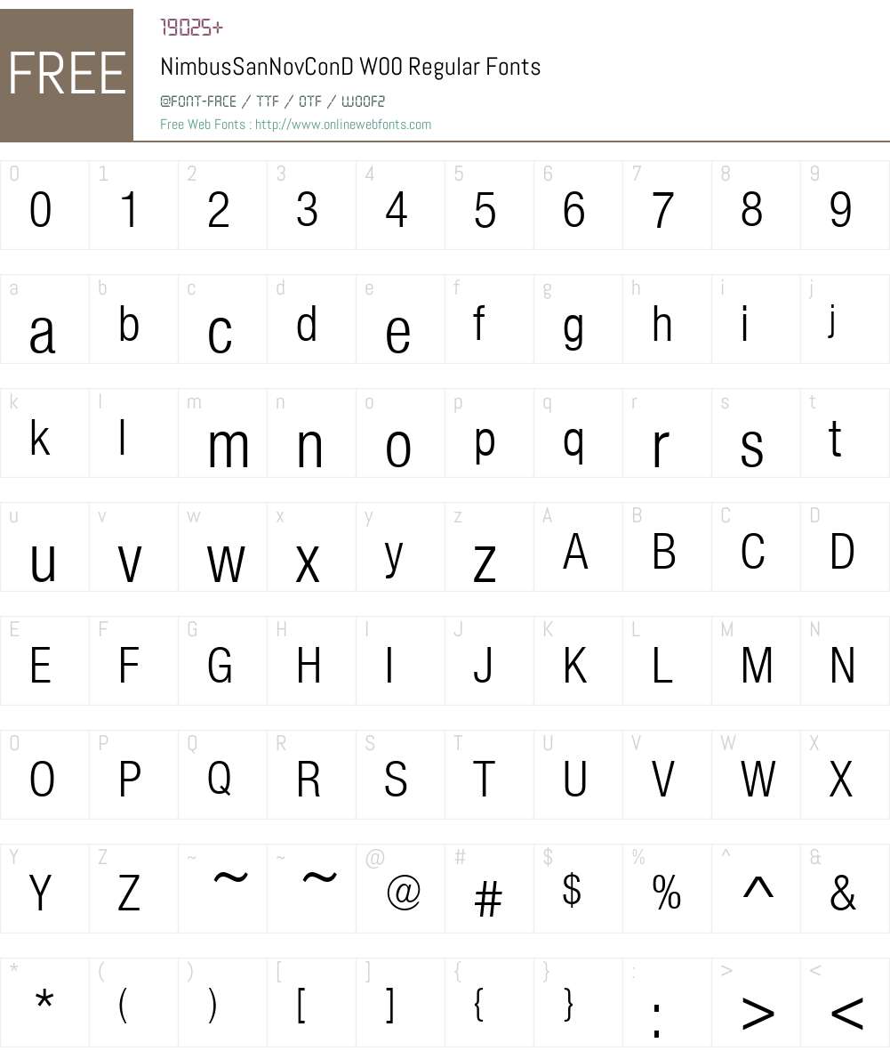 NimbusSanNovConDW00-Regular Font Screenshots