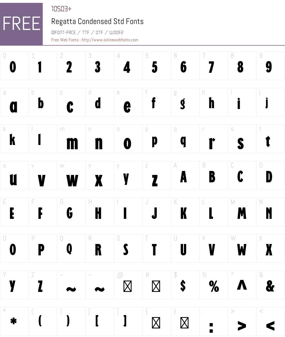 Regatta Condensed Std Font Screenshots