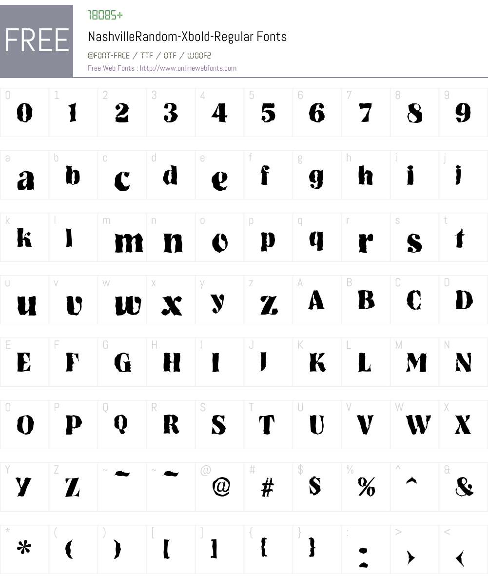 NashvilleRandom-Xbold Font Screenshots