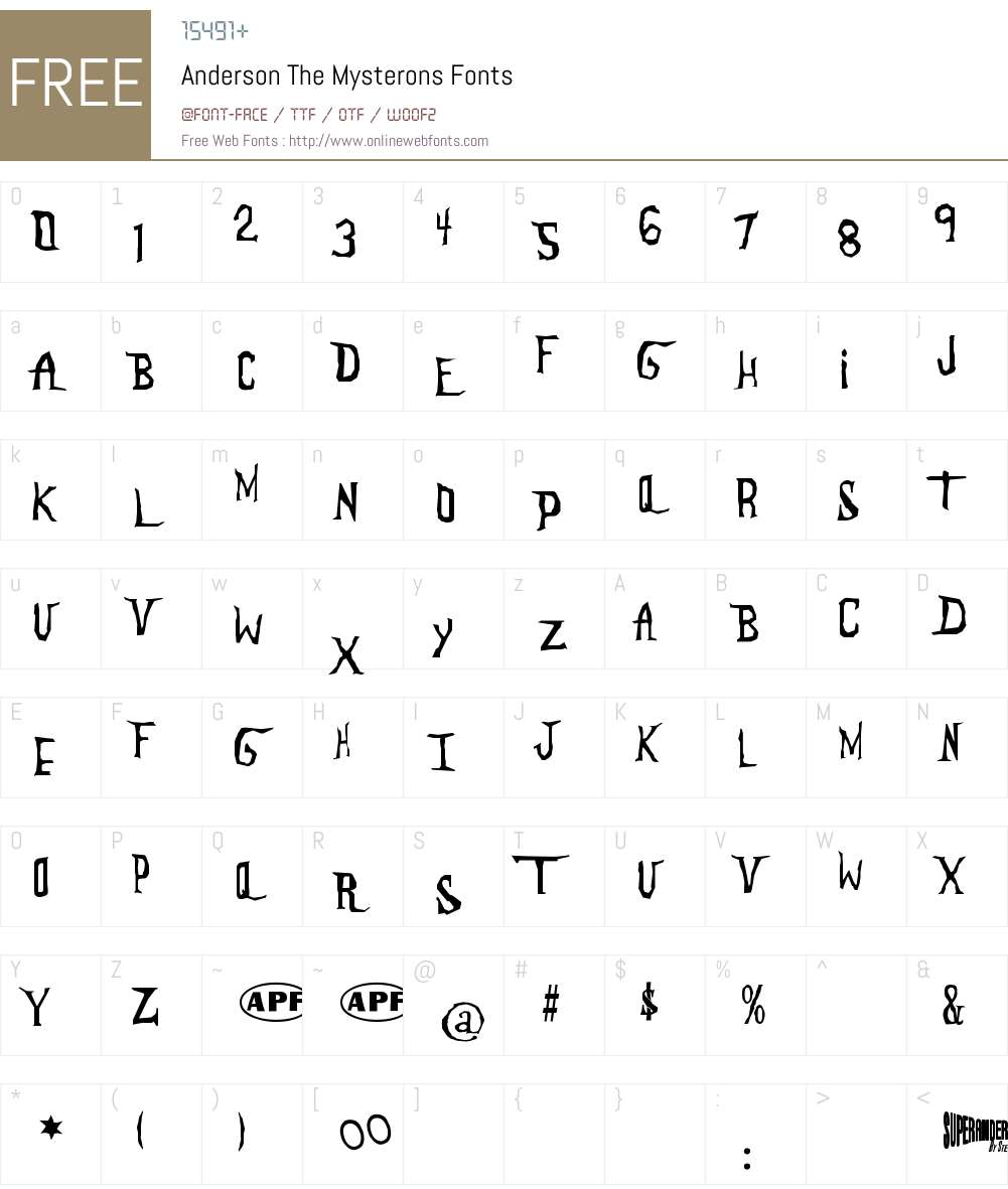 Anderson The Mysterons Font Screenshots