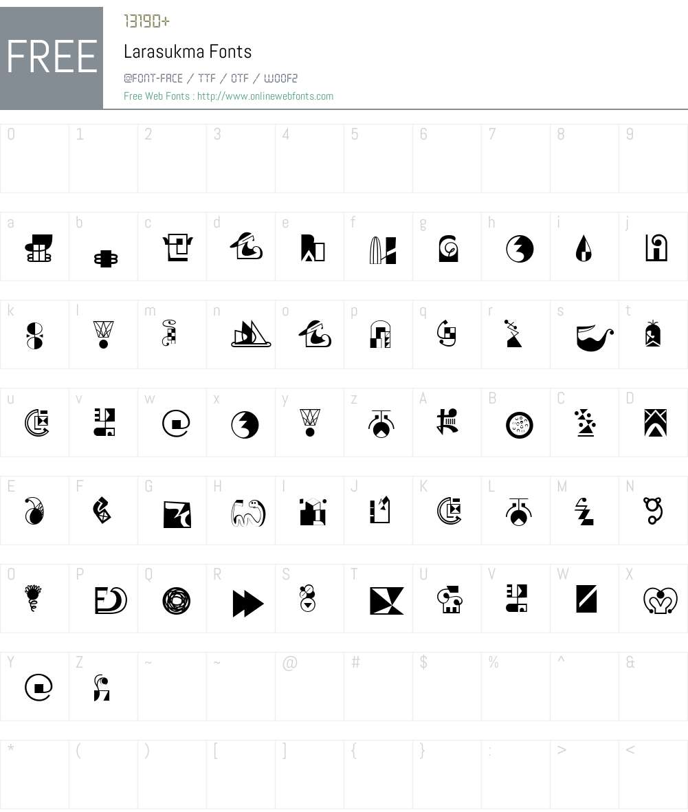 Larasukma Font Screenshots