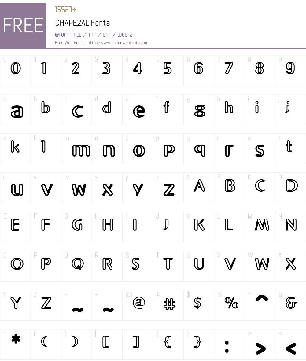 CHAPE2AL Font Screenshots