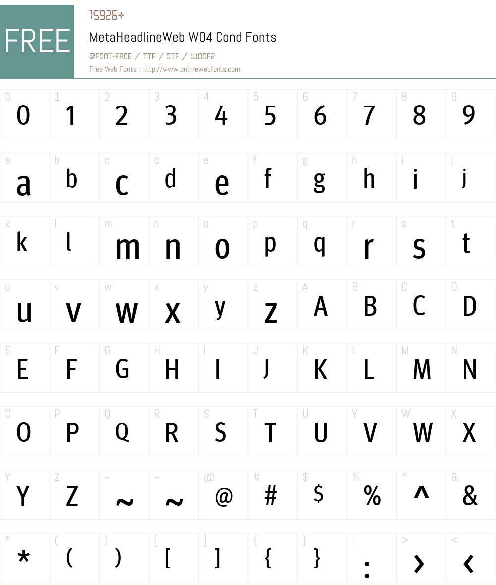 FF Meta Headline Font Screenshots