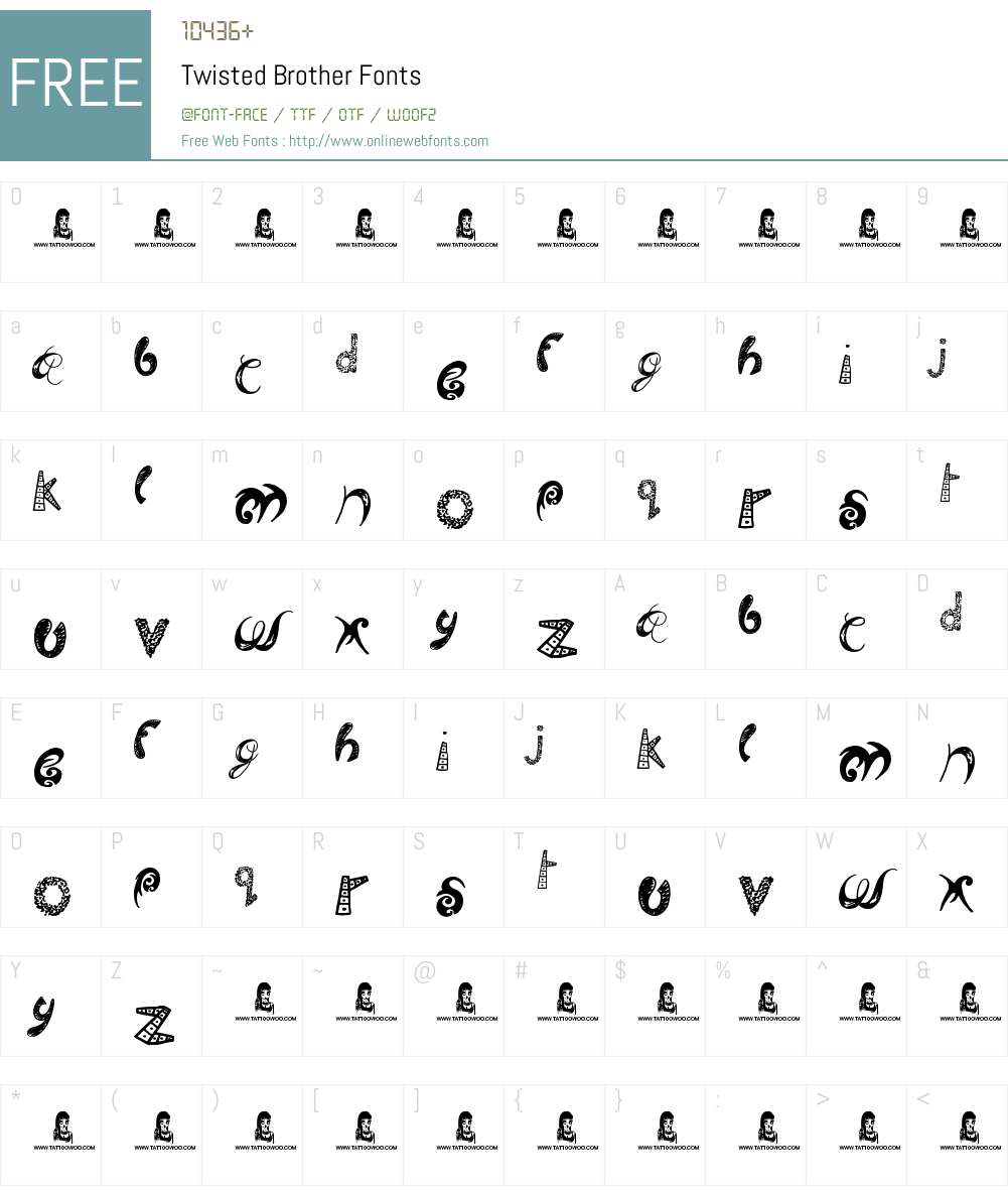 Twisted Brother Font Screenshots