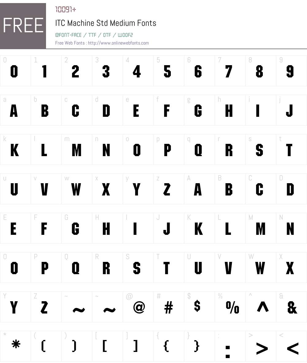 ITC Machine Std Font Screenshots