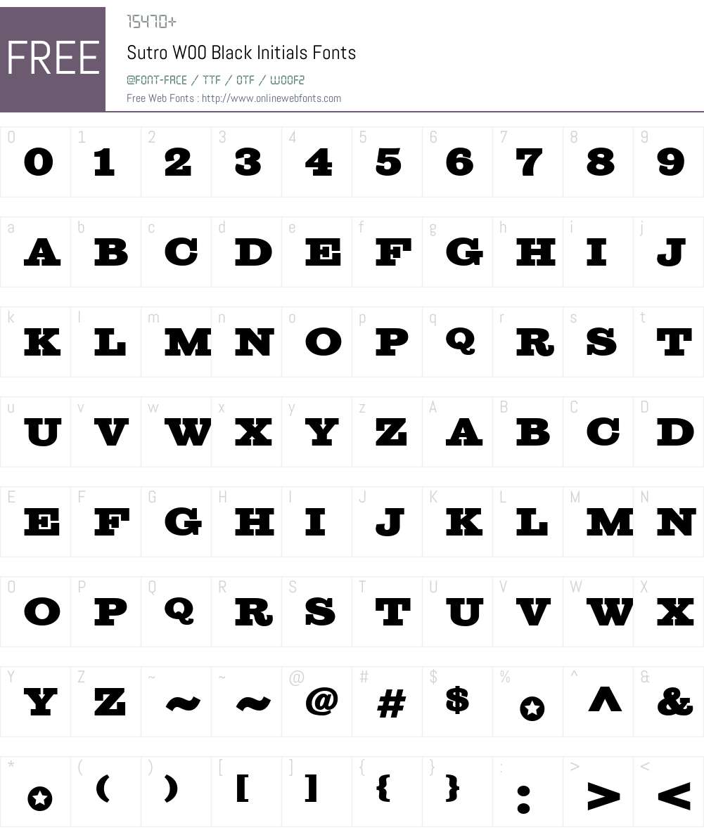 SutroW00-BlackInitials Font Screenshots
