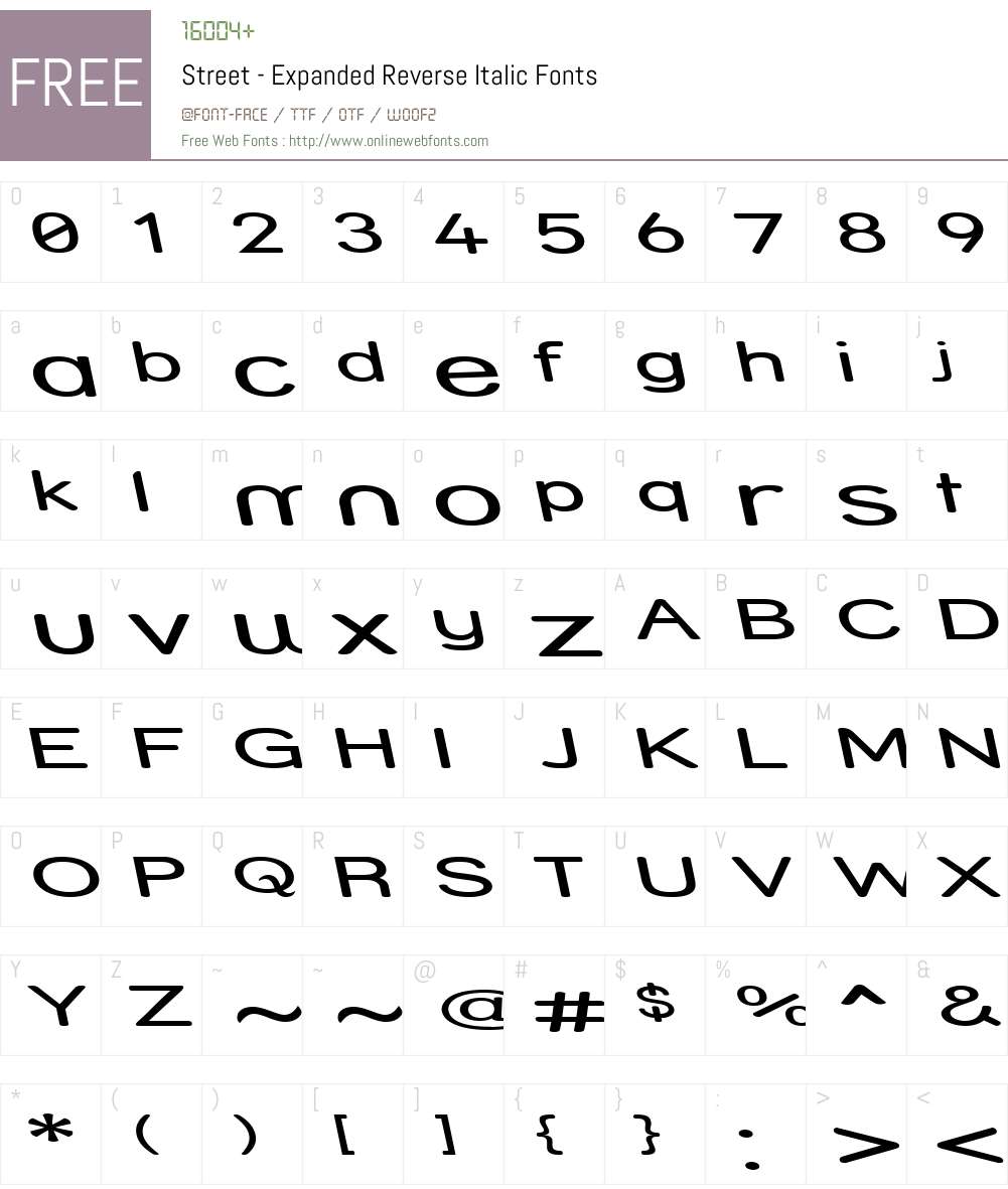 Street - Expanded Reverse Font Screenshots