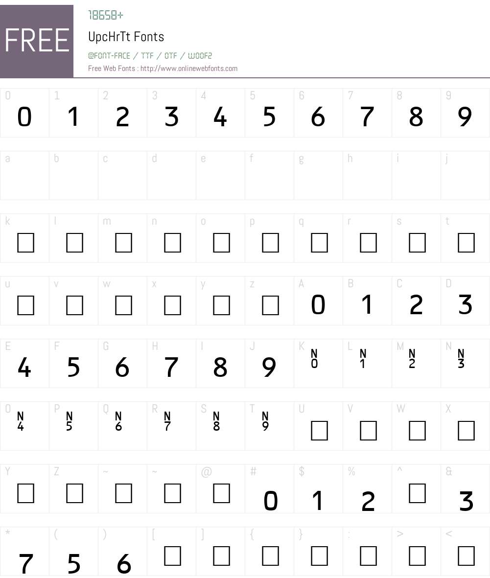 UpcHrTt Font Screenshots
