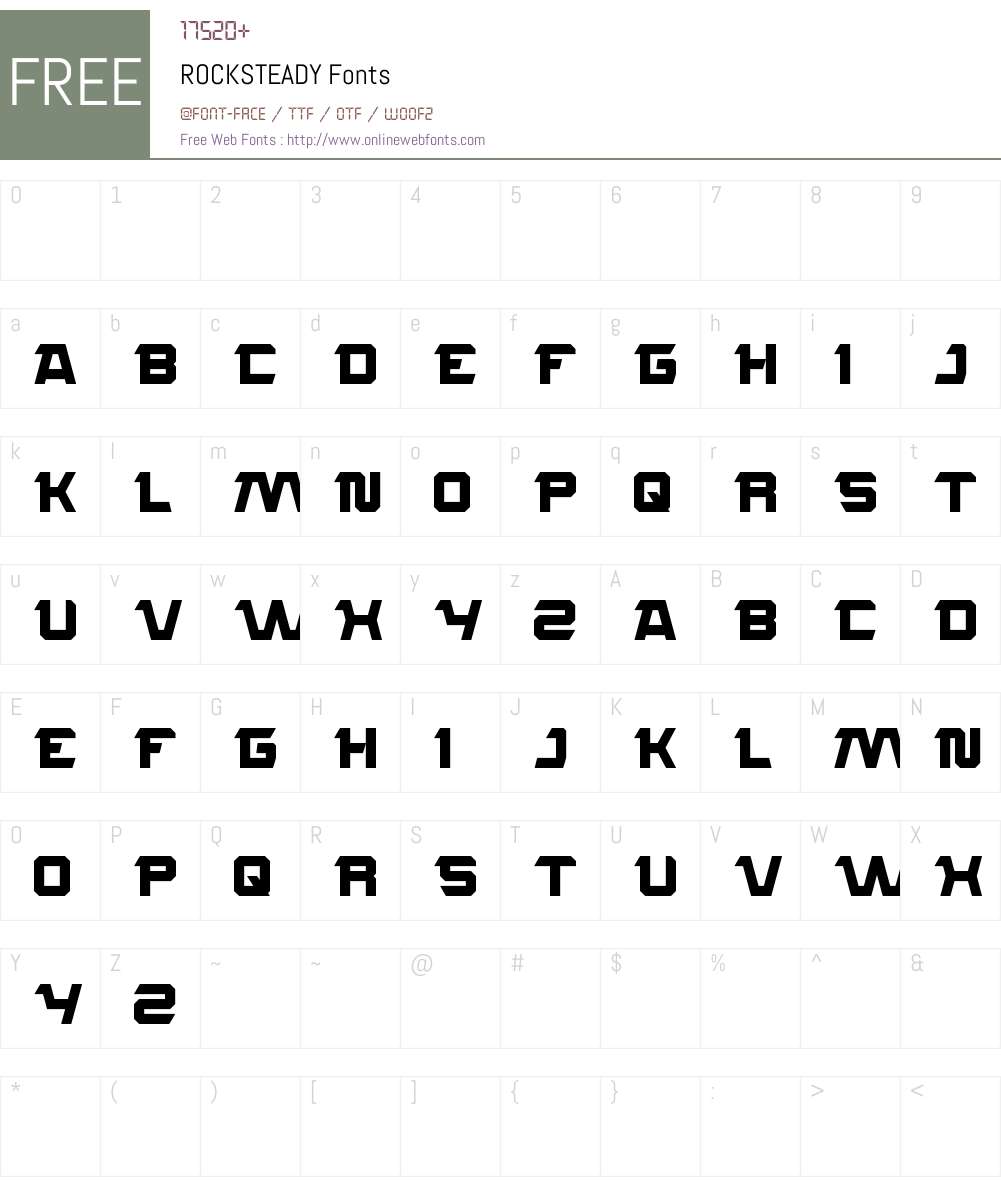 ROCKSTEADY Font Screenshots
