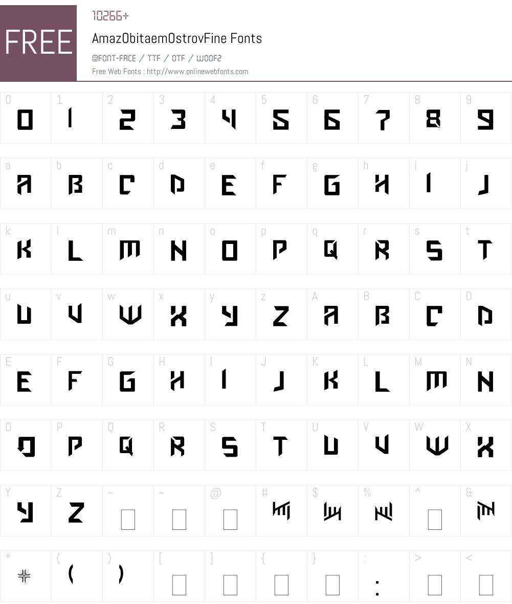 AmazObitaemOstrovFine Font Screenshots