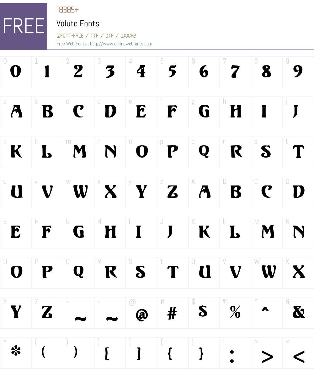 Volute Font Screenshots