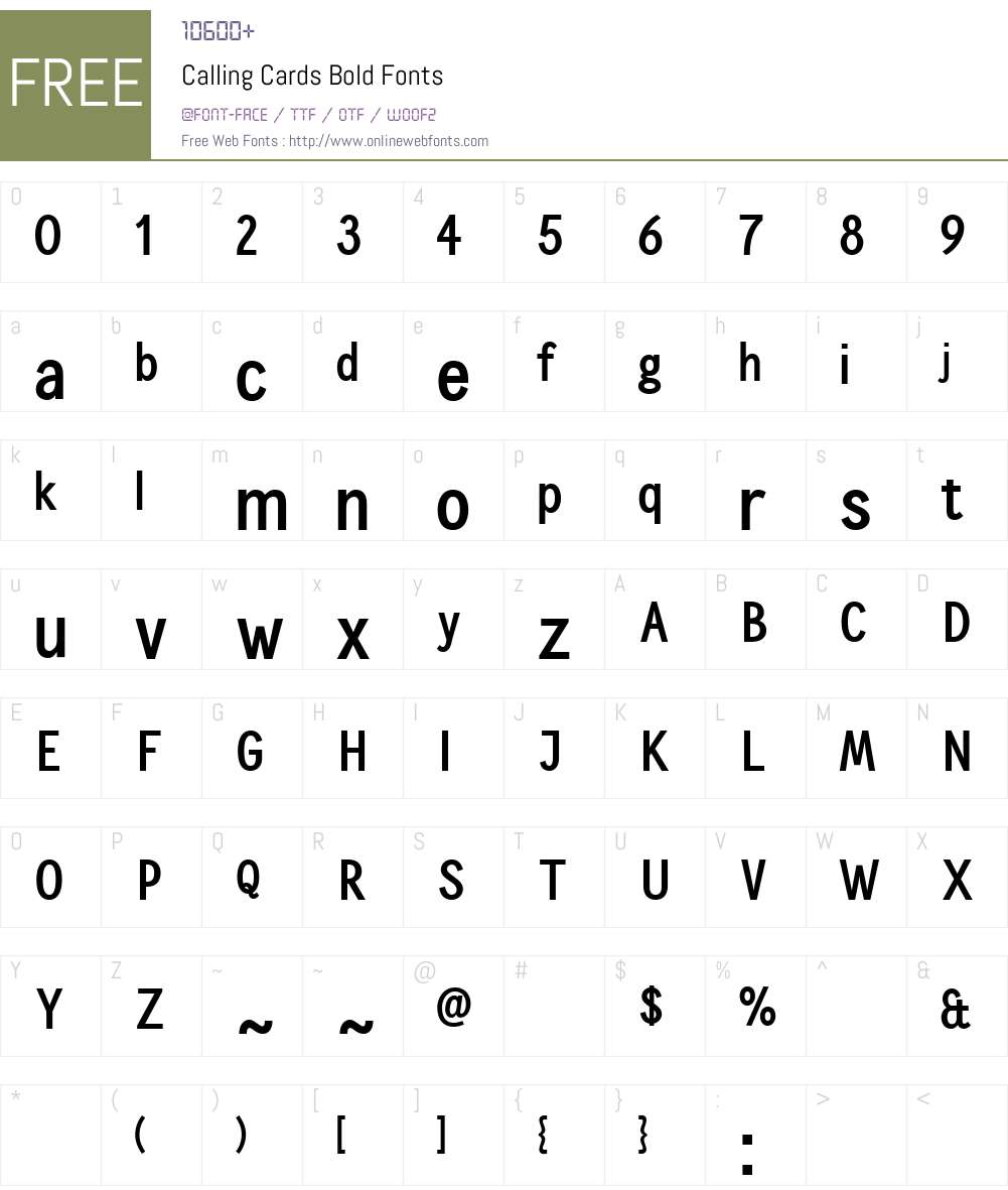 Calling Cards Font Screenshots