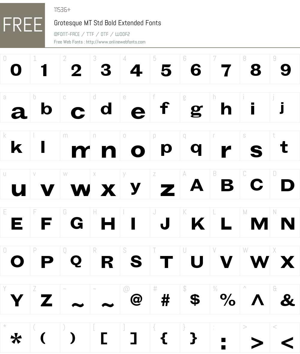 Grotesque MT Std Font Screenshots