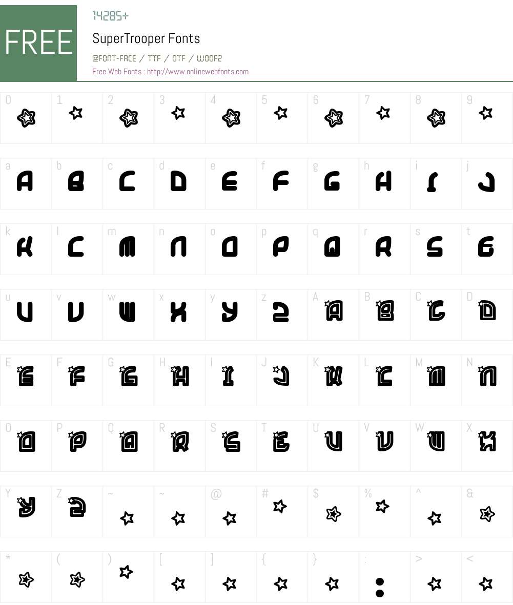 SuperTrooper Font Screenshots