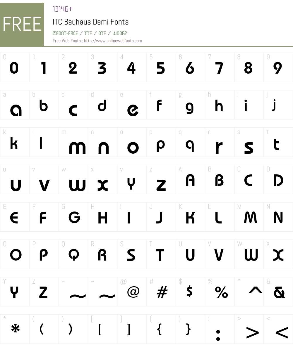 ITC Bauhaus Font Screenshots