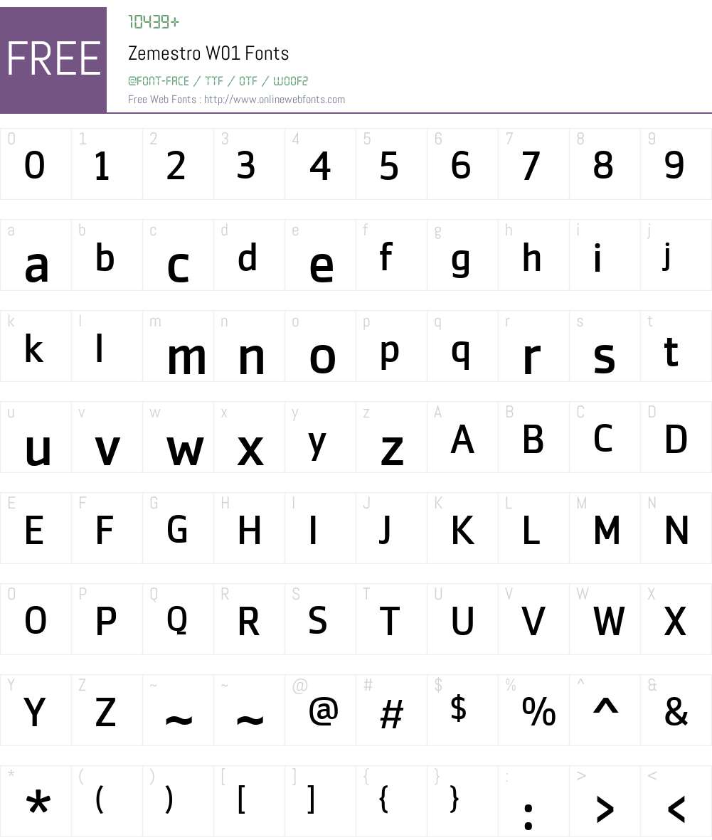 ZemestroW01 Font Screenshots