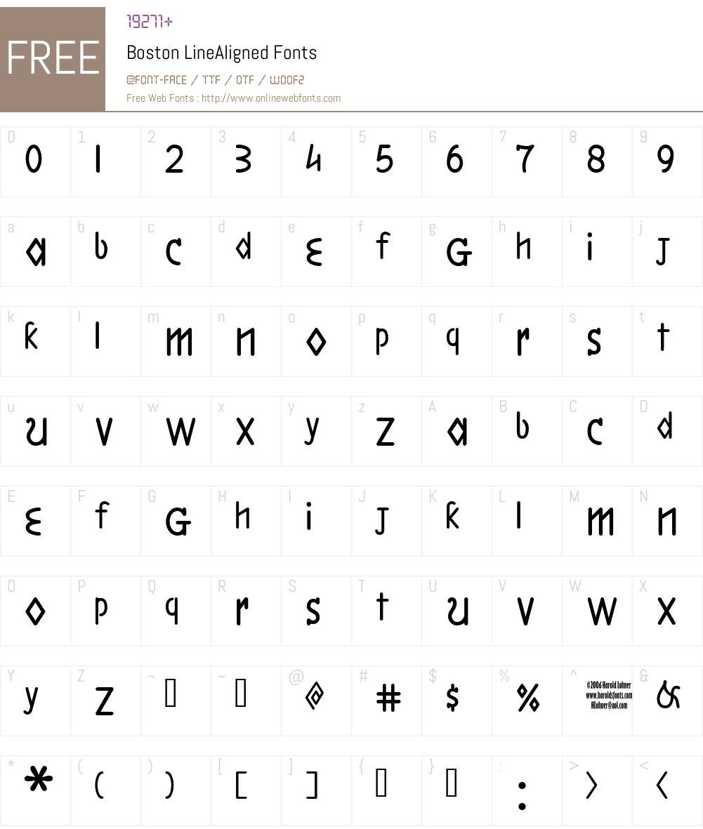 Boston LineAligned Font Screenshots