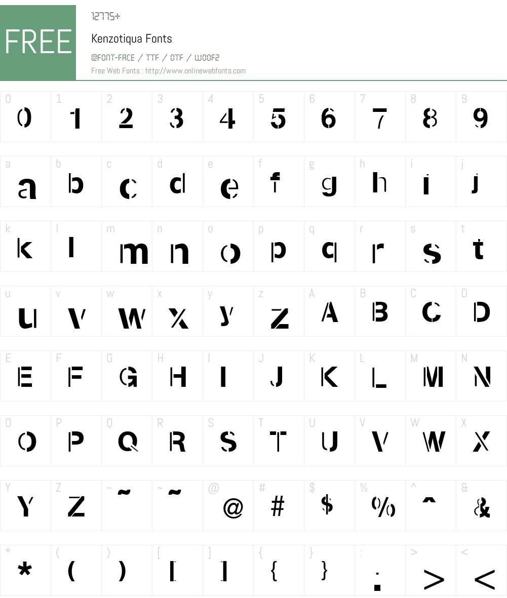 Kenzotiqua Font Screenshots