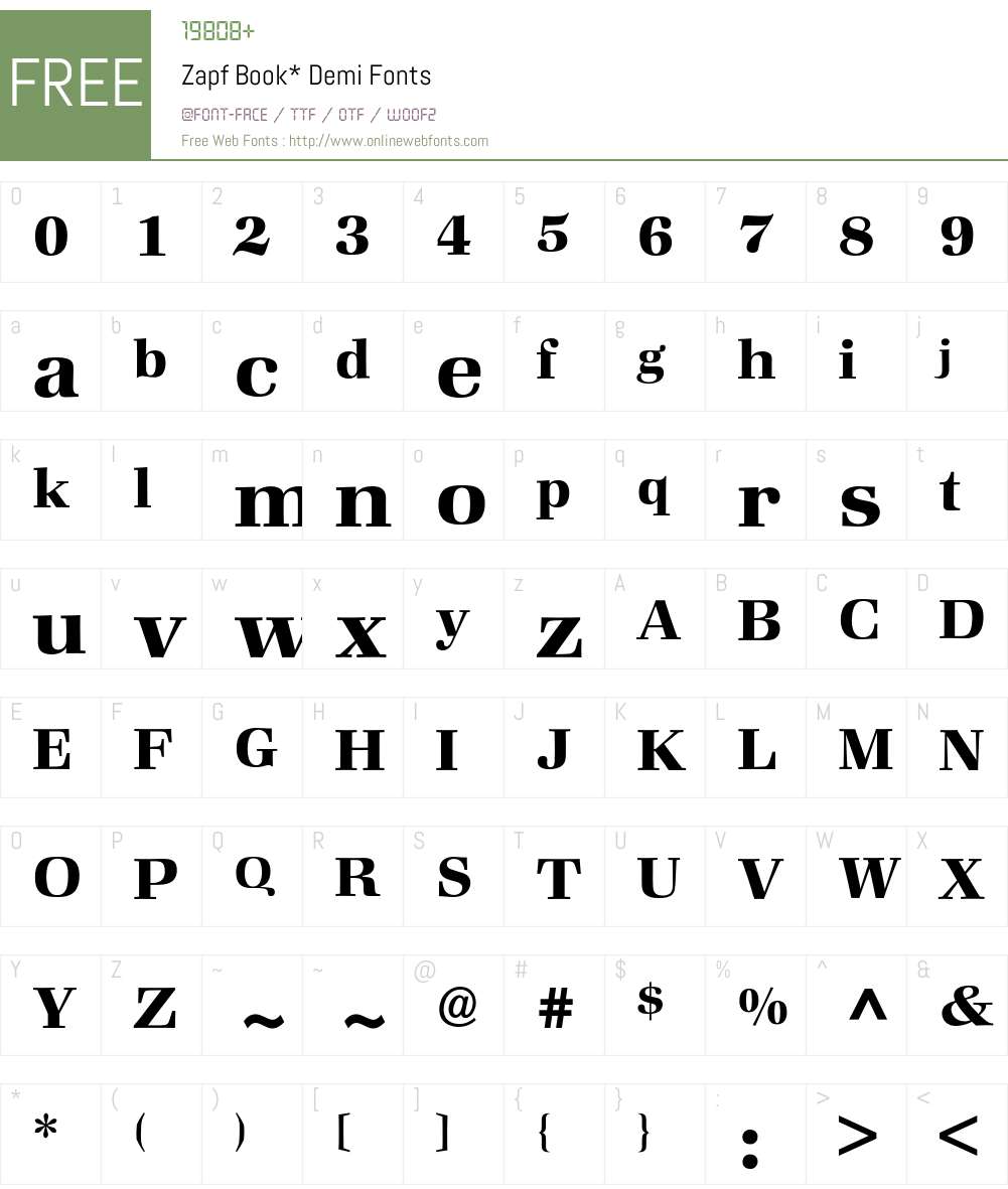 Zapf Book BQ Font Screenshots