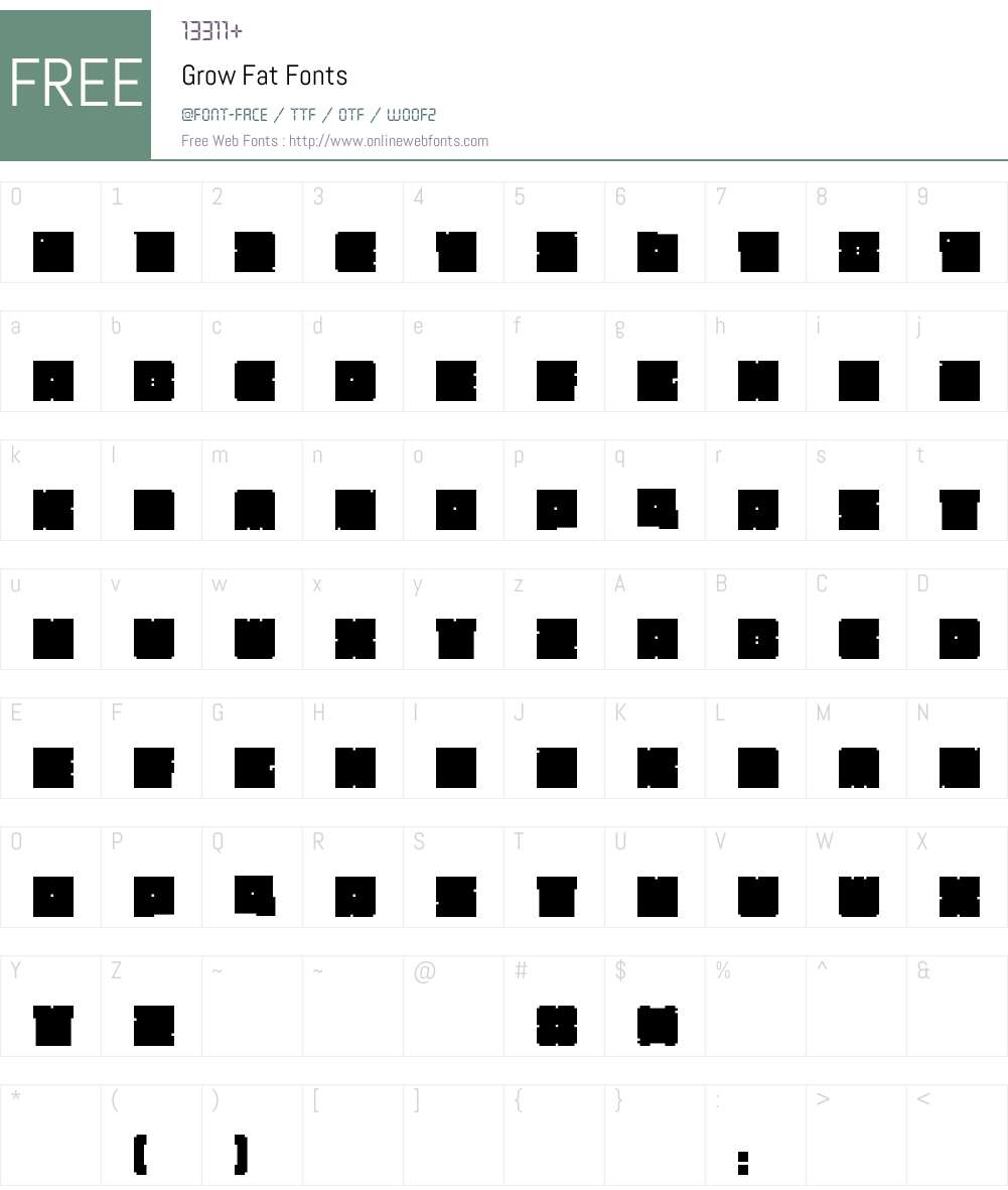 Grow Fat Font Screenshots