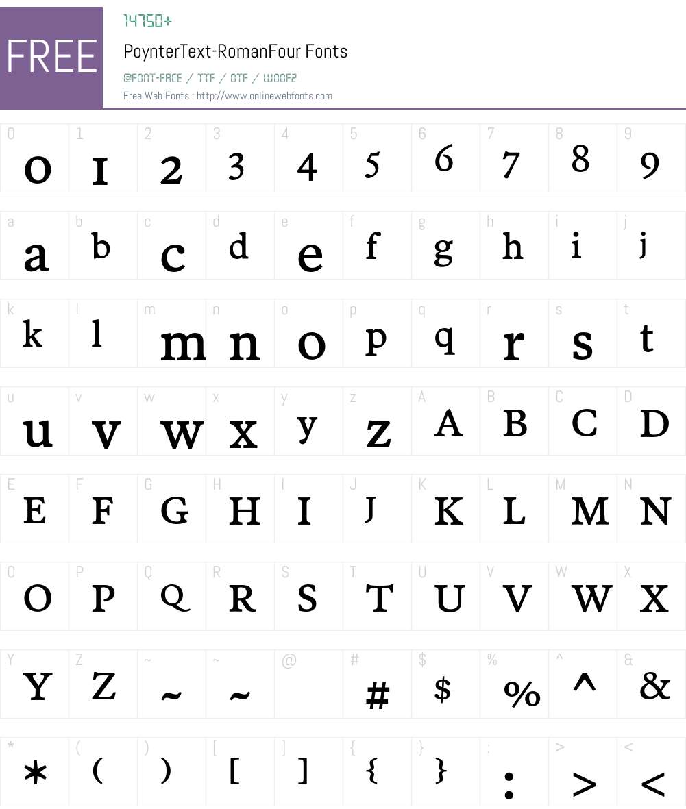 PoynterText Font Screenshots