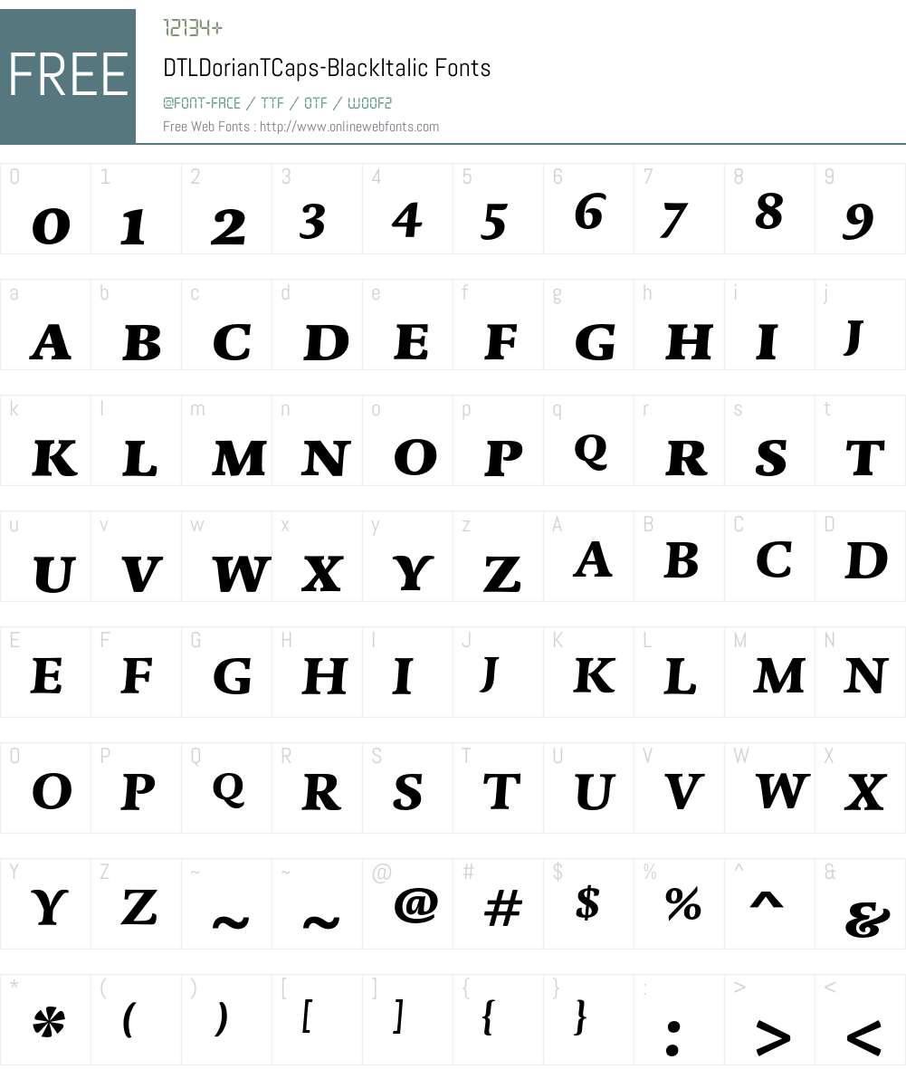 DTLDorianTCaps Font Screenshots