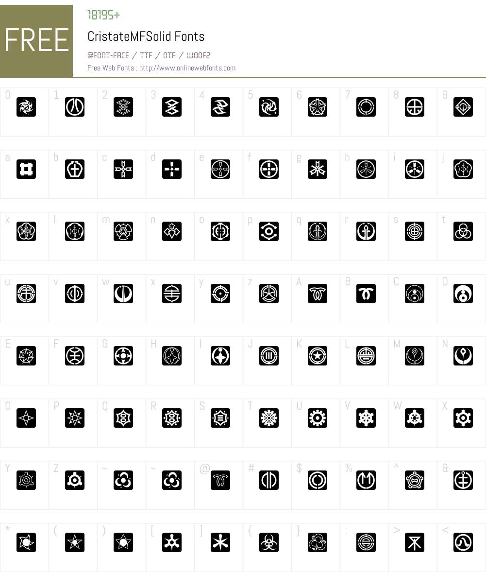 CristateMFW95-Solid Font Screenshots