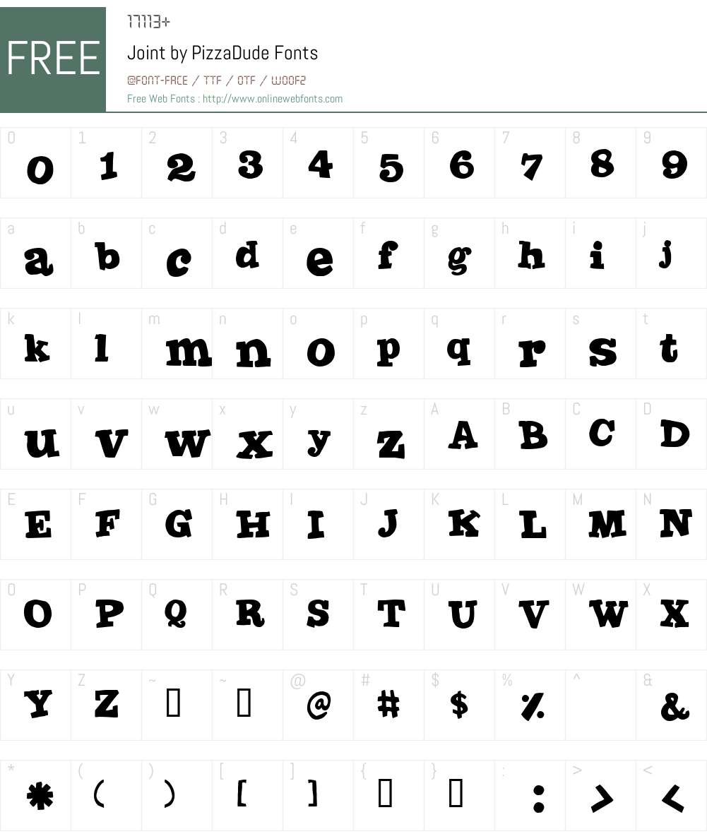 Joint by PizzaDude Font Screenshots