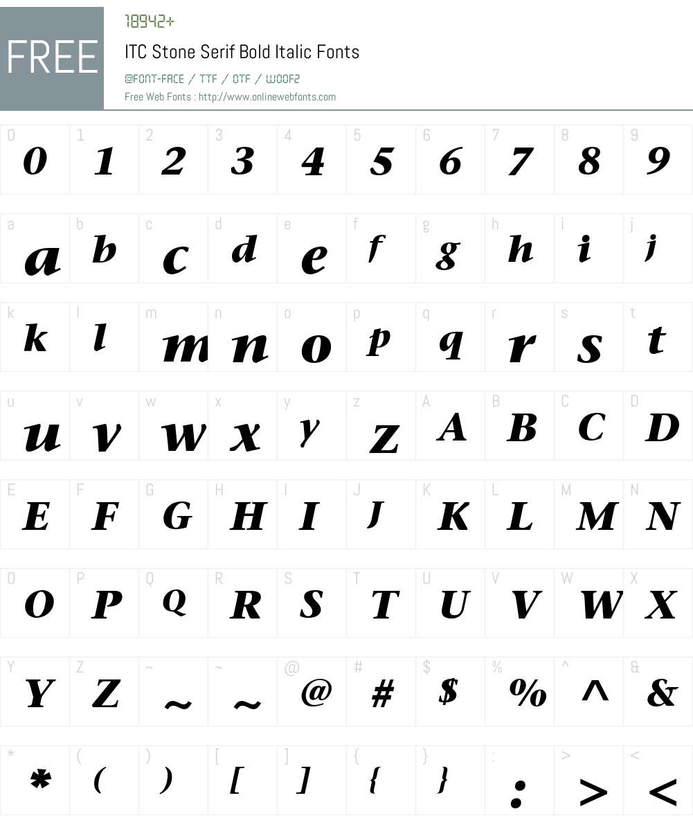 ITC Stone Serif Font Screenshots