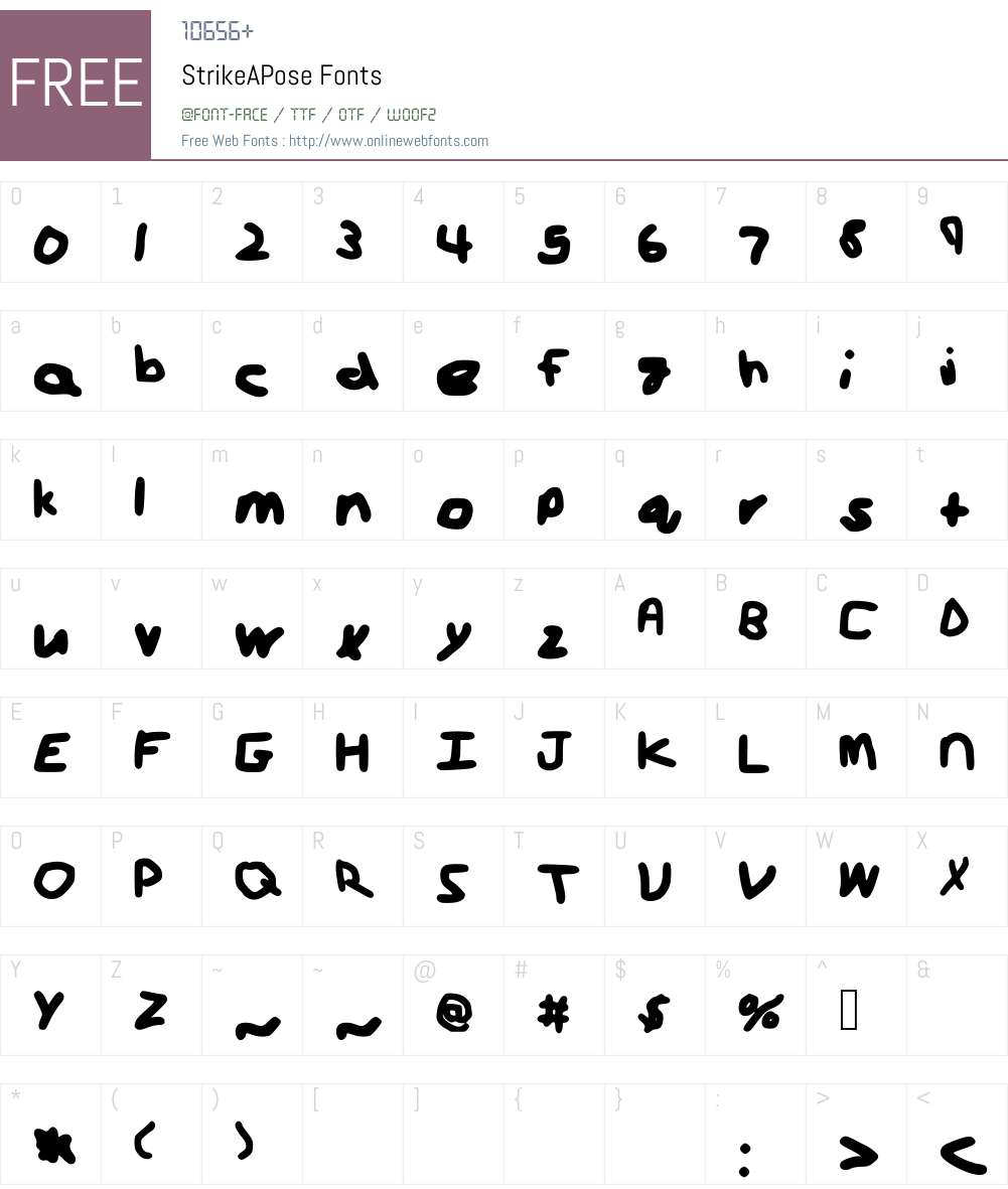 StrikeAPose Font Screenshots