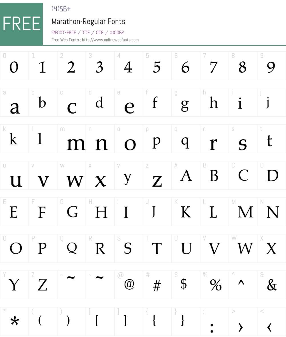 Marathon-Regular Font Screenshots